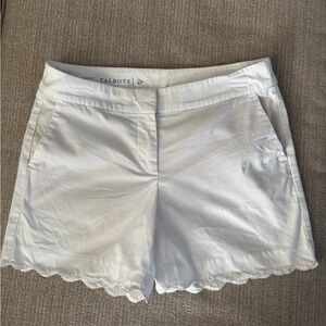 Talbots White Scalloped Shorts